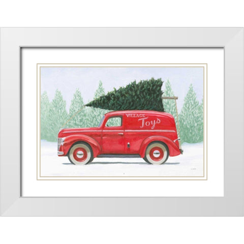 Christmas Farm II White Modern Wood Framed Art Print with Double Matting by Wiens, James