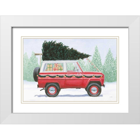 Christmas Farm III White Modern Wood Framed Art Print with Double Matting by Wiens, James