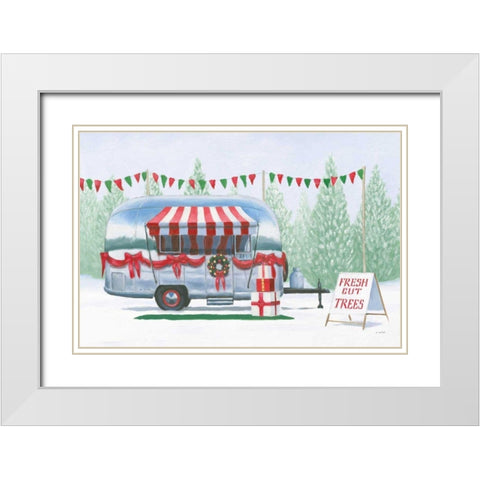 Christmas Farm IV White Modern Wood Framed Art Print with Double Matting by Wiens, James