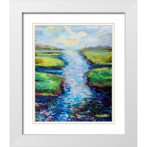 Summer Solstice White Modern Wood Framed Art Print with Double Matting by Vertentes, Jeanette