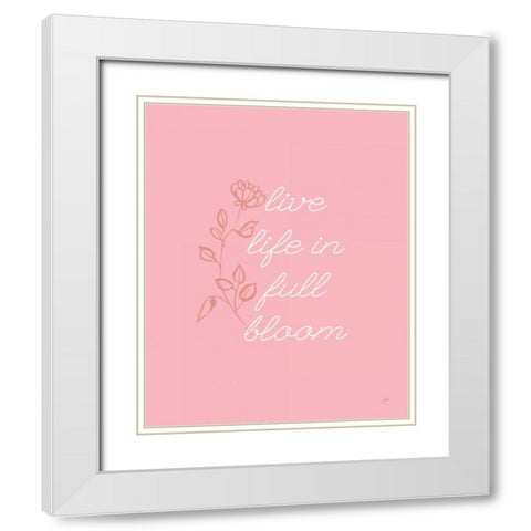 Full Bloom White Modern Wood Framed Art Print with Double Matting by Panganiban, Karyn
