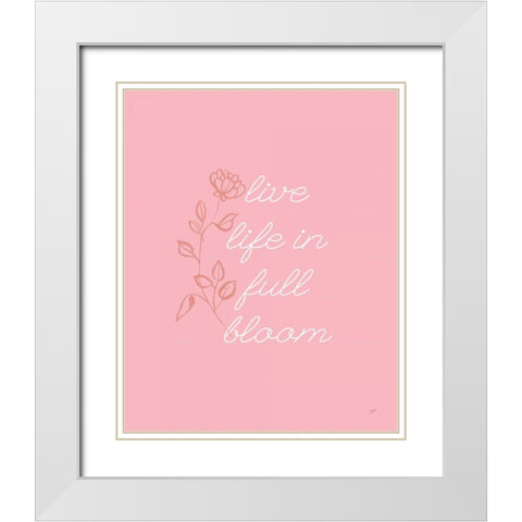 Full Bloom White Modern Wood Framed Art Print with Double Matting by Panganiban, Karyn