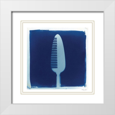 Cyanotype Kitchen I White Modern Wood Framed Art Print with Double Matting by Green, Nancy