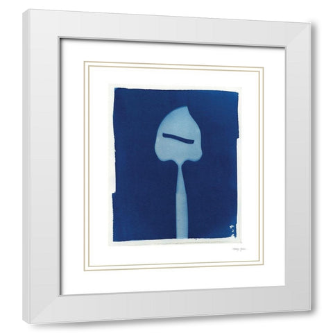 Cyanotype Kitchen II White Modern Wood Framed Art Print with Double Matting by Green, Nancy