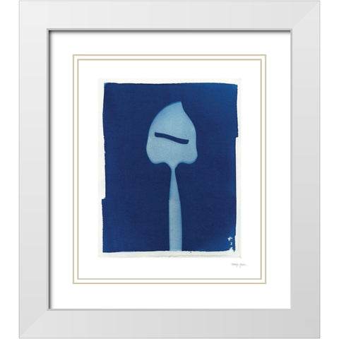 Cyanotype Kitchen II White Modern Wood Framed Art Print with Double Matting by Green, Nancy