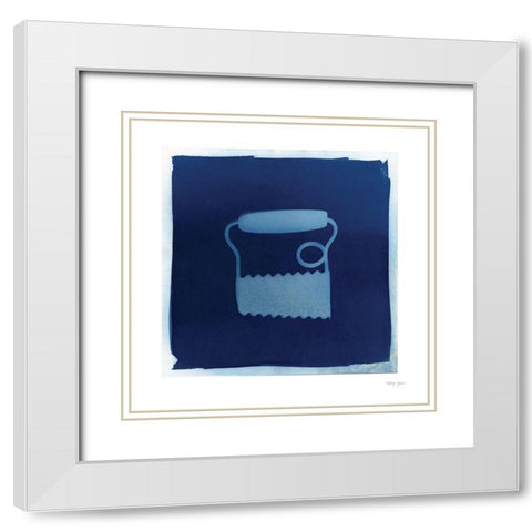 Cyanotype Kitchen III White Modern Wood Framed Art Print with Double Matting by Green, Nancy