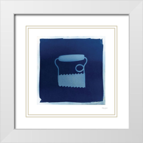 Cyanotype Kitchen III White Modern Wood Framed Art Print with Double Matting by Green, Nancy