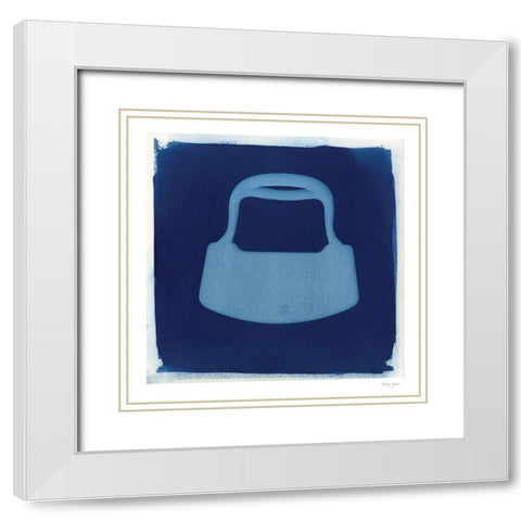 Cyanotype Kitchen IV White Modern Wood Framed Art Print with Double Matting by Green, Nancy
