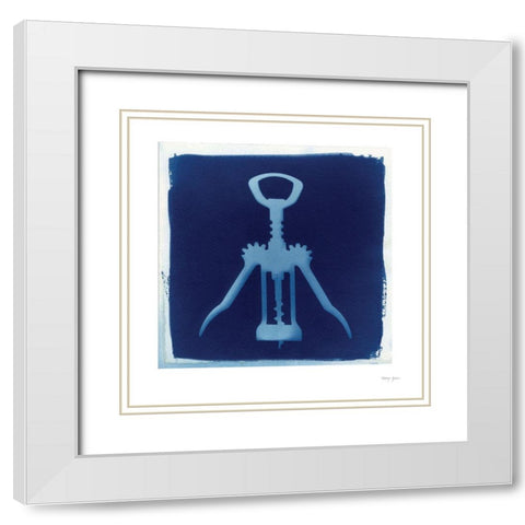 Cyanotype Kitchen V White Modern Wood Framed Art Print with Double Matting by Green, Nancy