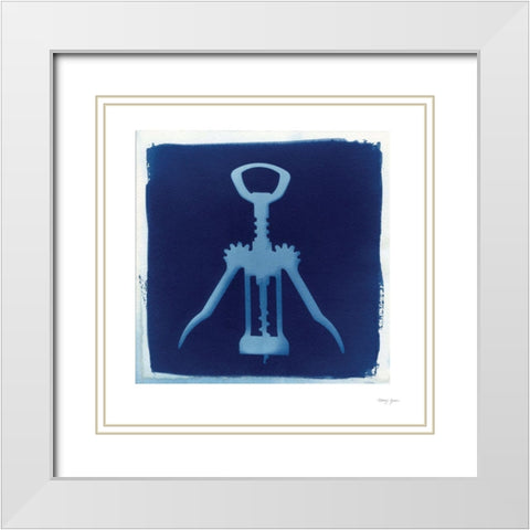 Cyanotype Kitchen V White Modern Wood Framed Art Print with Double Matting by Green, Nancy