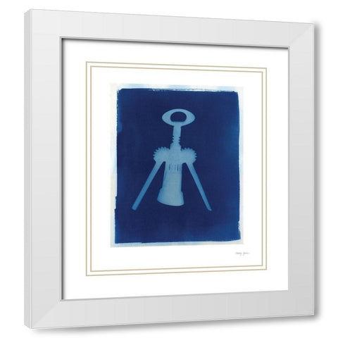 Cyanotype Kitchen VI White Modern Wood Framed Art Print with Double Matting by Green, Nancy