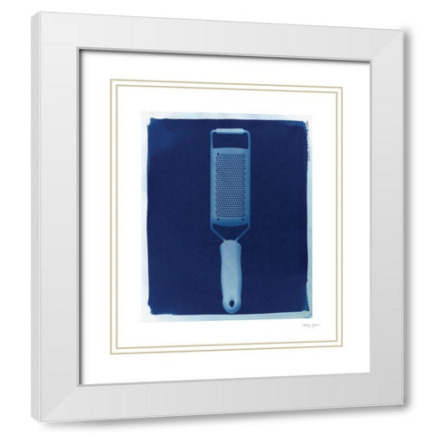 Cyanotype Kitchen VII White Modern Wood Framed Art Print with Double Matting by Green, Nancy