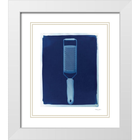 Cyanotype Kitchen VII White Modern Wood Framed Art Print with Double Matting by Green, Nancy
