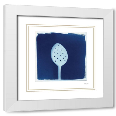 Cyanotype Kitchen XIII White Modern Wood Framed Art Print with Double Matting by Green, Nancy
