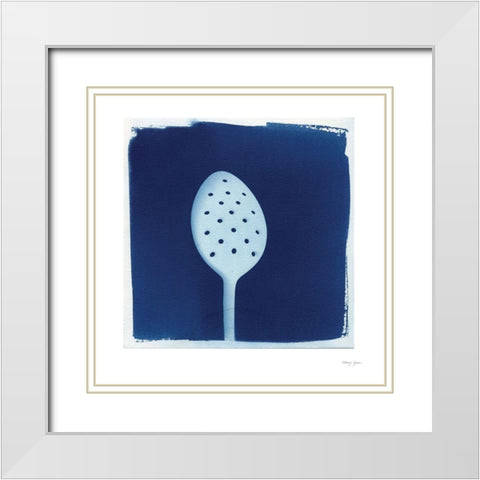 Cyanotype Kitchen XIII White Modern Wood Framed Art Print with Double Matting by Green, Nancy