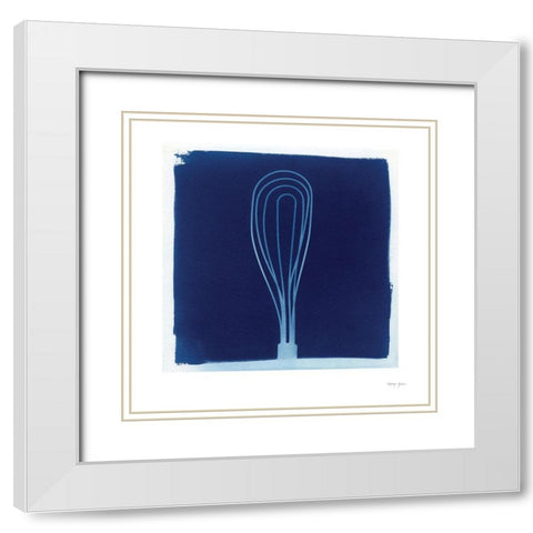 Cyanotype Kitchen XVII White Modern Wood Framed Art Print with Double Matting by Green, Nancy