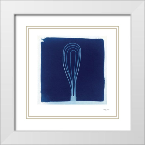 Cyanotype Kitchen XVII White Modern Wood Framed Art Print with Double Matting by Green, Nancy