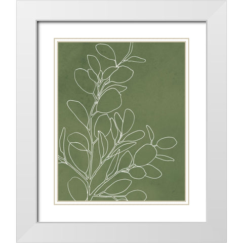 Eucalyptus I on Green White Modern Wood Framed Art Print with Double Matting by Panganiban, Karyn