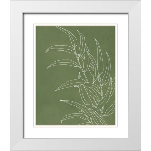 Eucalyptus II on Green White Modern Wood Framed Art Print with Double Matting by Panganiban, Karyn