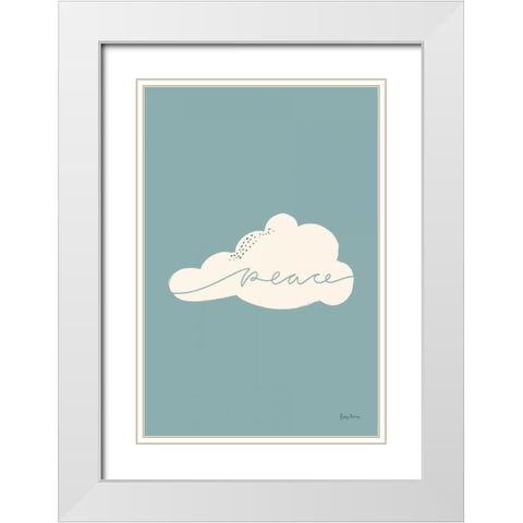Peaceful I White Modern Wood Framed Art Print with Double Matting by Thorns, Becky