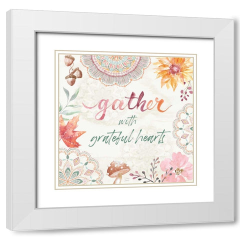 Harvest Touch VII White Modern Wood Framed Art Print with Double Matting by June, Dina