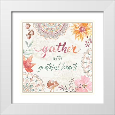 Harvest Touch VII White Modern Wood Framed Art Print with Double Matting by June, Dina