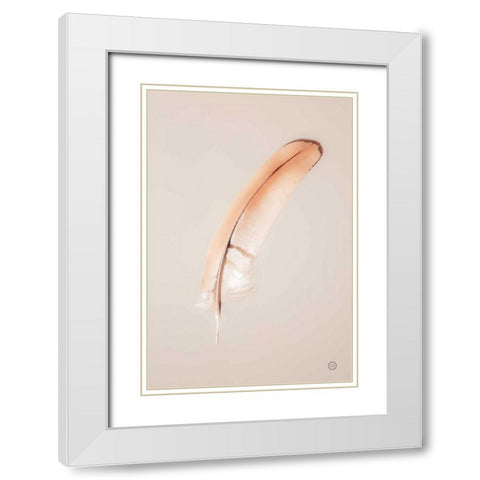 Floating Feathers III White Modern Wood Framed Art Print with Double Matting by Larson, Nathan
