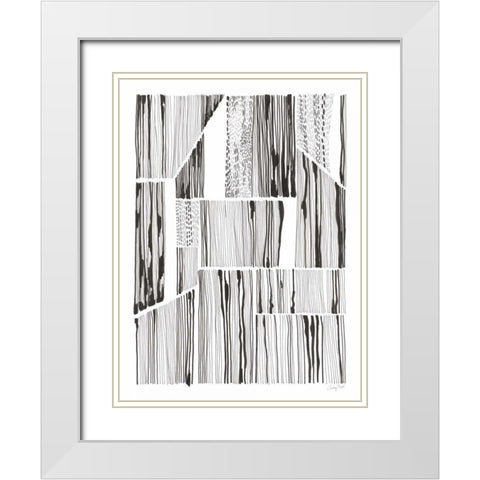 Lined Up III White Modern Wood Framed Art Print with Double Matting by Prahl, Courtney