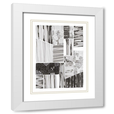 Lined Up IV White Modern Wood Framed Art Print with Double Matting by Prahl, Courtney
