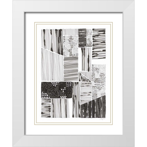 Lined Up IV White Modern Wood Framed Art Print with Double Matting by Prahl, Courtney