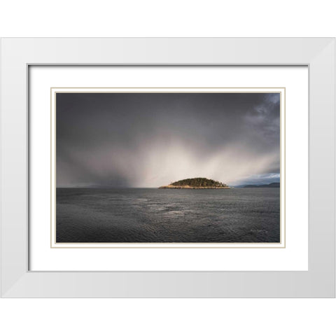 Deception Pass Island White Modern Wood Framed Art Print with Double Matting by Majchrowicz, Alan