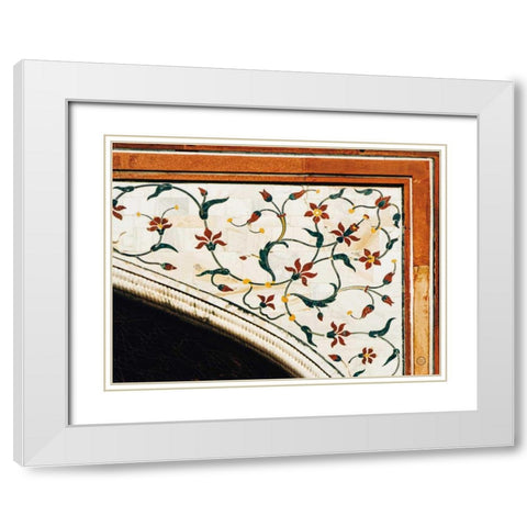 Mosaic I White Modern Wood Framed Art Print with Double Matting by Larson, Nathan