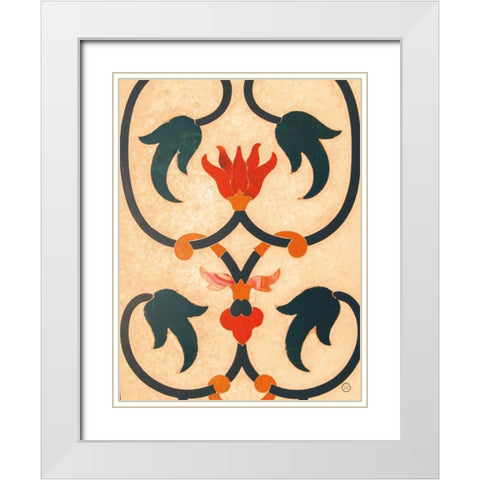 Mosaic II White Modern Wood Framed Art Print with Double Matting by Larson, Nathan