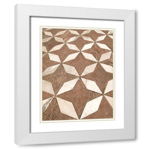 Mosaic III White Modern Wood Framed Art Print with Double Matting by Larson, Nathan