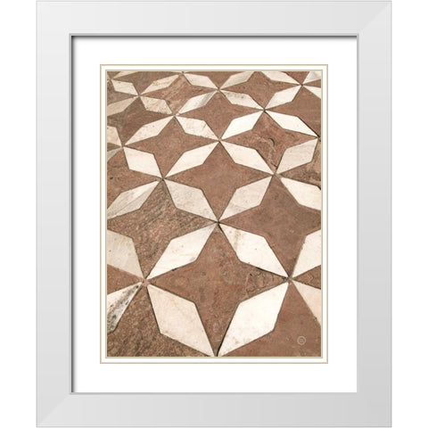 Mosaic III White Modern Wood Framed Art Print with Double Matting by Larson, Nathan