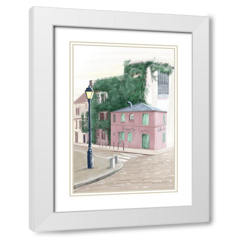 Montmartre Paris White Modern Wood Framed Art Print with Double Matting by Escalante, Omar