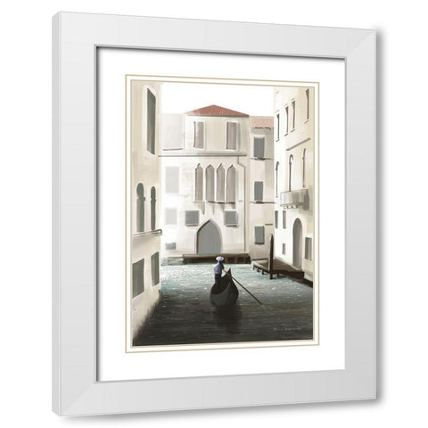 Venice Moment White Modern Wood Framed Art Print with Double Matting by Escalante, Omar