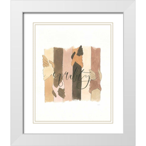 Equality White Modern Wood Framed Art Print with Double Matting by Jackson, Jenaya