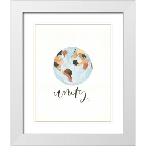Unity White Modern Wood Framed Art Print with Double Matting by Jackson, Jenaya