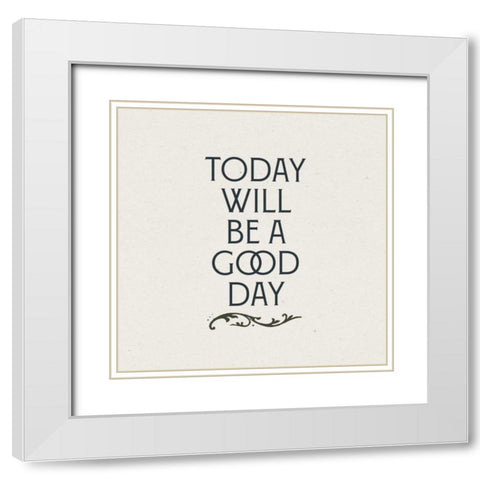 Nouveau Words II White Modern Wood Framed Art Print with Double Matting by Wild Apple Portfolio