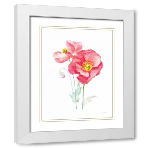 Color of Spring III White Modern Wood Framed Art Print with Double Matting by Nai, Danhui