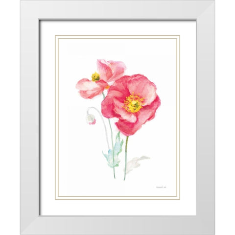 Color of Spring III White Modern Wood Framed Art Print with Double Matting by Nai, Danhui