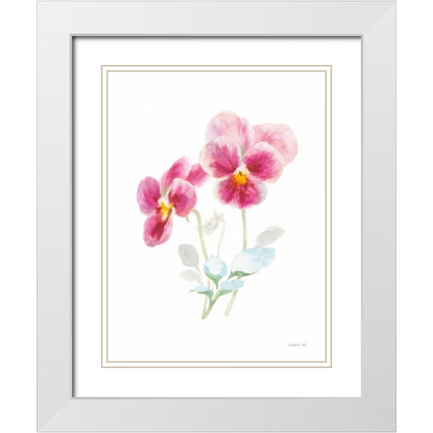 Color of Spring IV White Modern Wood Framed Art Print with Double Matting by Nai, Danhui