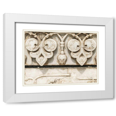 Sculptural Detail White Modern Wood Framed Art Print with Double Matting by Larson, Nathan