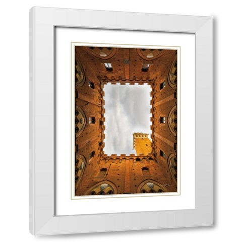 From the Courtyard White Modern Wood Framed Art Print with Double Matting by Aledanda