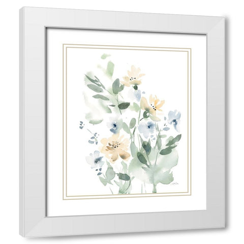 Summer Wildflowers I White Modern Wood Framed Art Print with Double Matting by Pete, Katrina