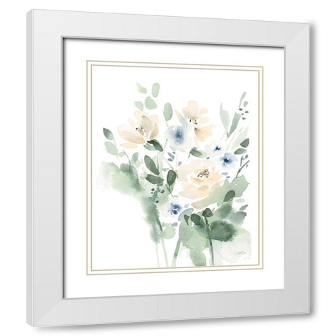 Summer Wildflowers II White Modern Wood Framed Art Print with Double Matting by Pete, Katrina