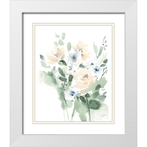 Summer Wildflowers II White Modern Wood Framed Art Print with Double Matting by Pete, Katrina
