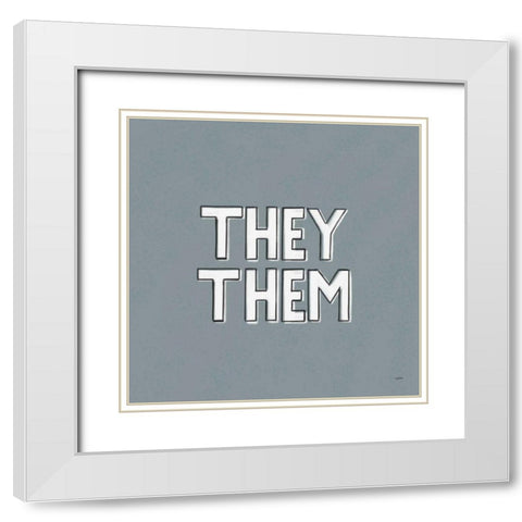 Pronoun III White Modern Wood Framed Art Print with Double Matting by York, Leah