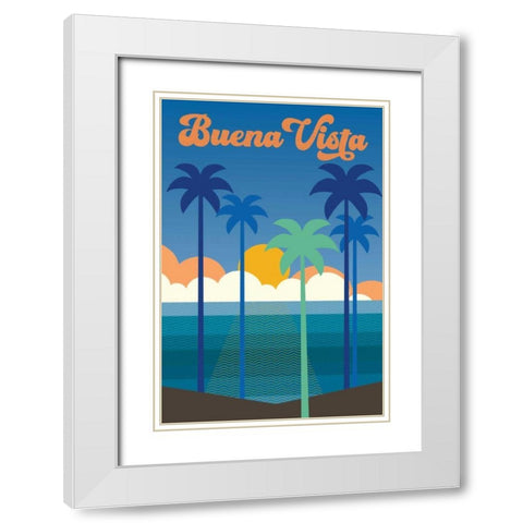 Buena Vista Clean White Modern Wood Framed Art Print with Double Matting by Wild Apple Portfolio